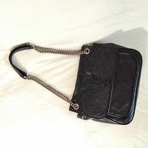 Yves Saint Laurent YSL NIKI MEDIUM CRINKLED BLACK
